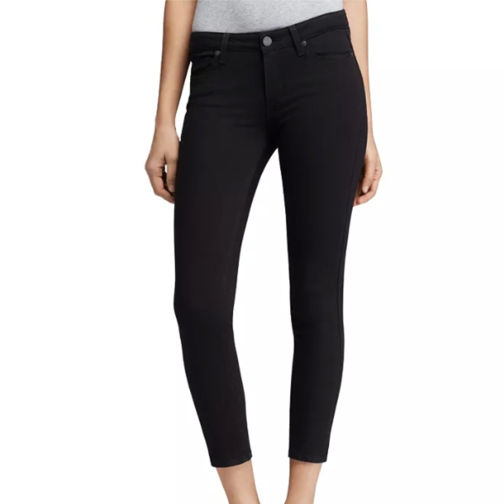 Paige Verdugo Skinny Crop Ankle Jeans Black 27